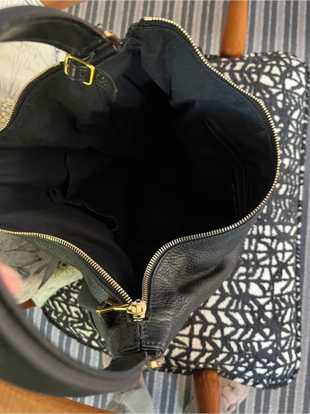 YSL Black Leather Hobo Tote Bag - Women's Shoulder Bag